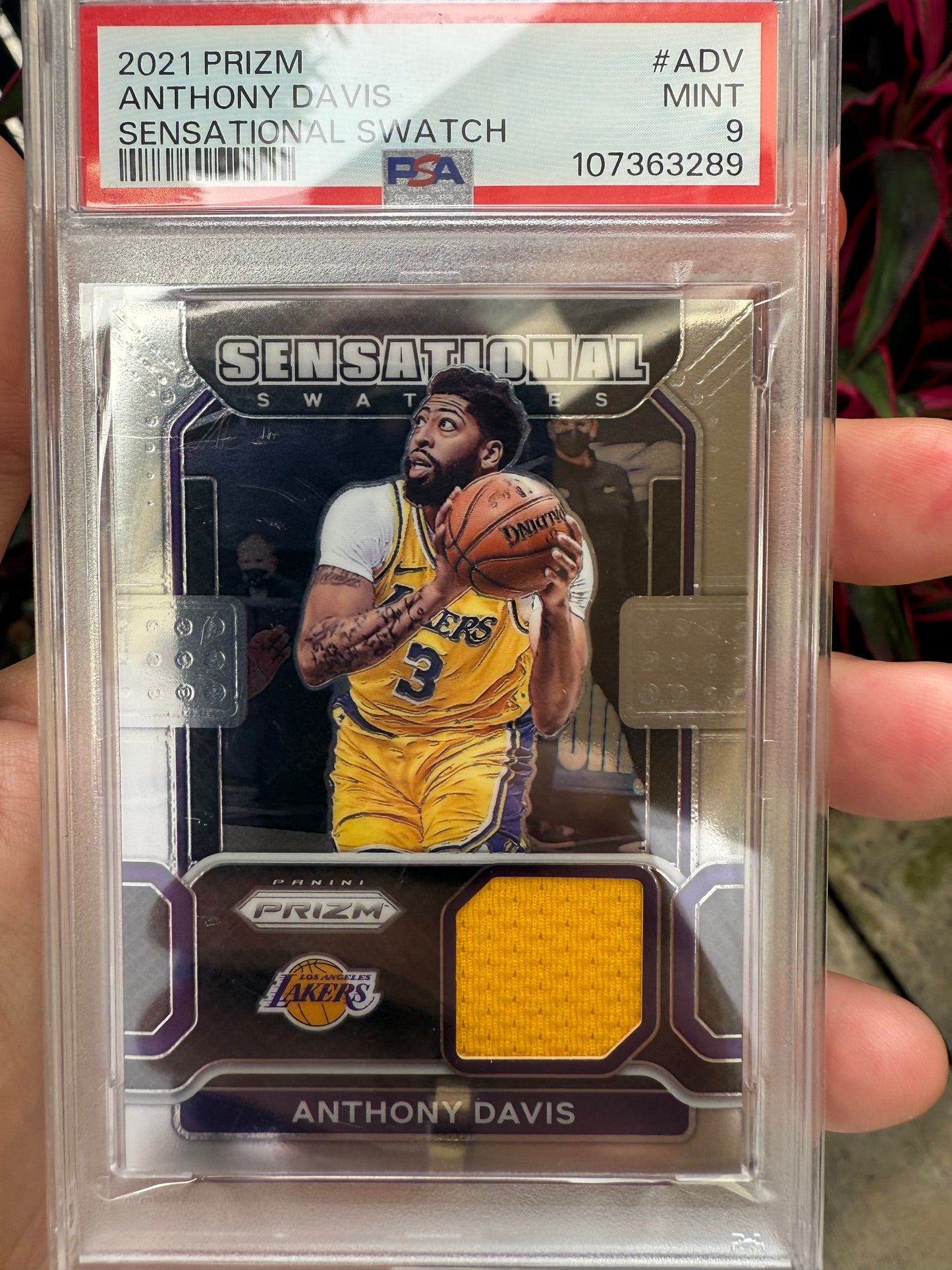 2021 Anthony Davis Prizm Sensational Swatch PSA 9