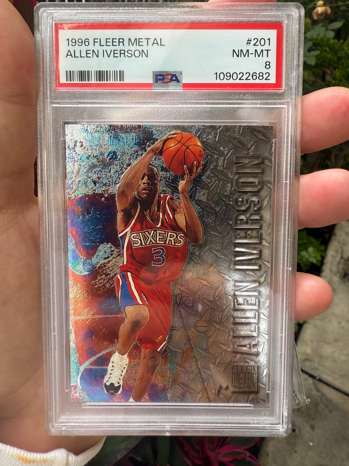 1996-1997 Allen Iverson Fleer Metal PSA 8 Rookie