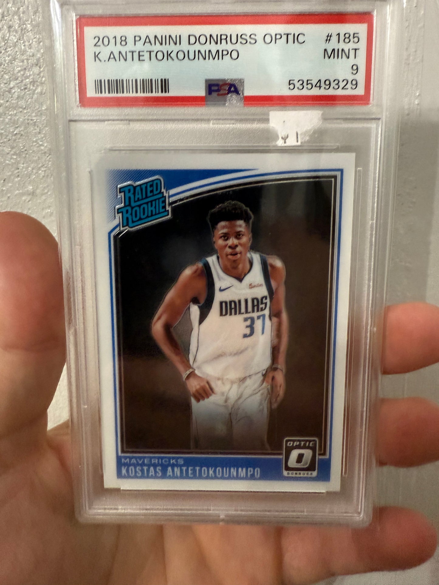 Kostas Antetokuompo 2018 Panini DonRuss Optic Rookie #185 PSA 9