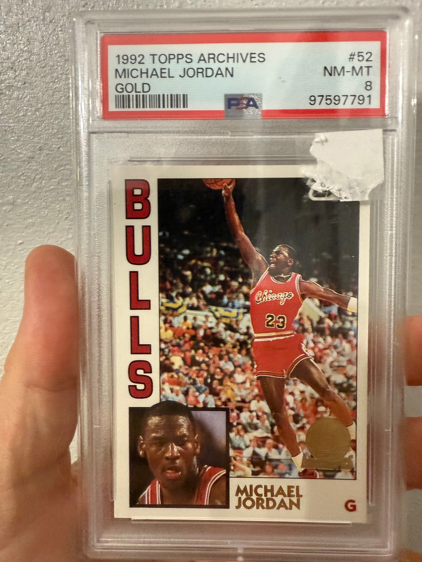 Michael Jordan 1992 Topps Archives Gold PSA 8