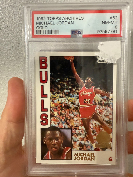 Michael Jordan 1992 Topps Archives Gold PSA 8