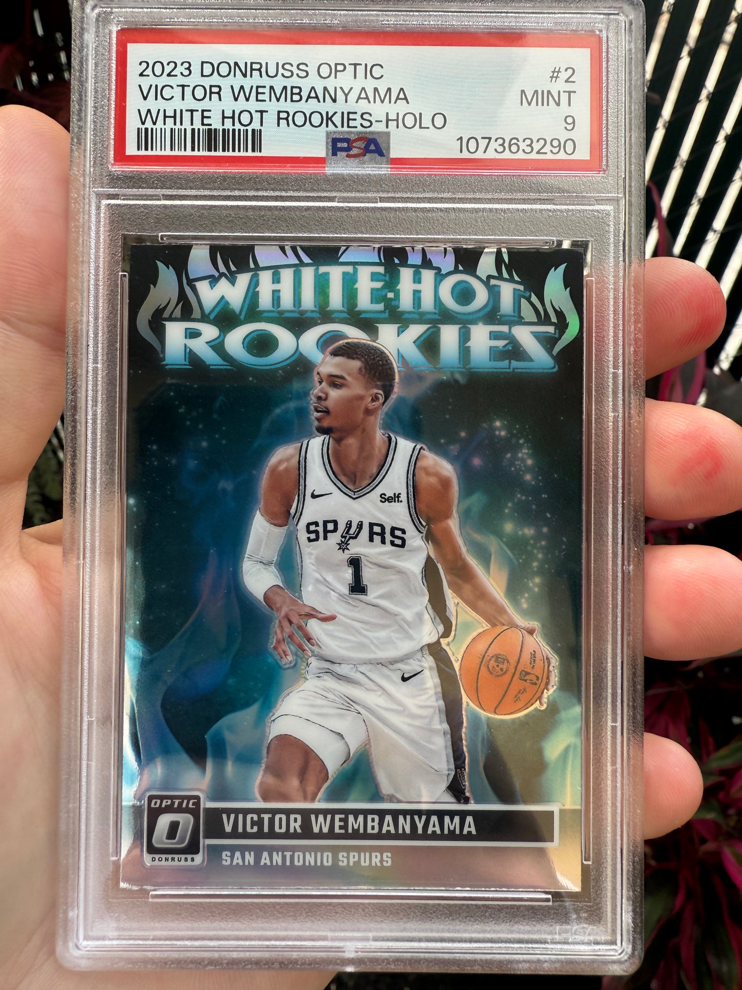 2023 Donruss Optic Victor Wembanyama White Hot Rookies Holo PSA 9