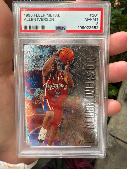 1996-1997 Allen Iverson Fleer Metal PSA 8 Rookie