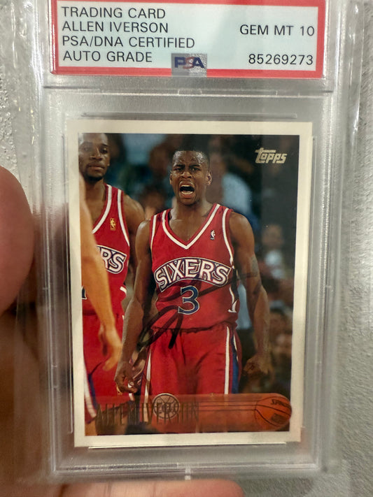 Allen Iverson 1996-1997 Topps Rookie PSA 10 Autograph