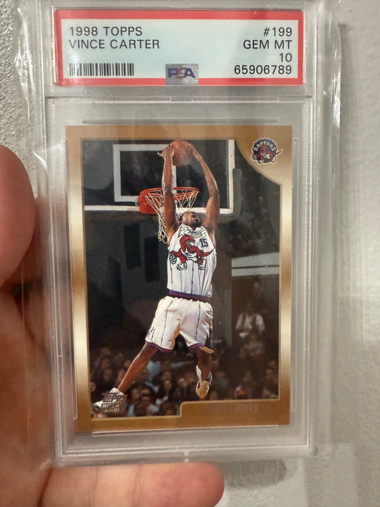 1998 Topps Basketball Vince Carter Rookie #199 PSA 10