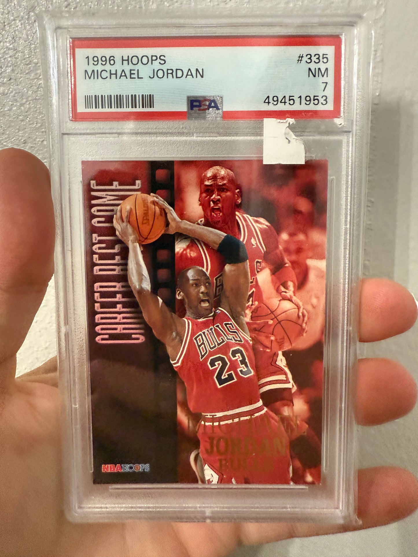 Michael Jordan 1996 Hoops PSA 7