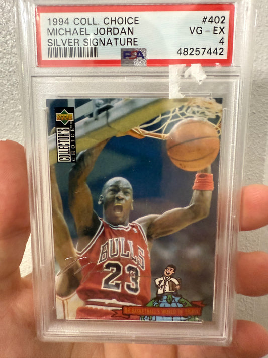 Michael Jordan 1994 Collectors Choice Silver Signature PSA 4