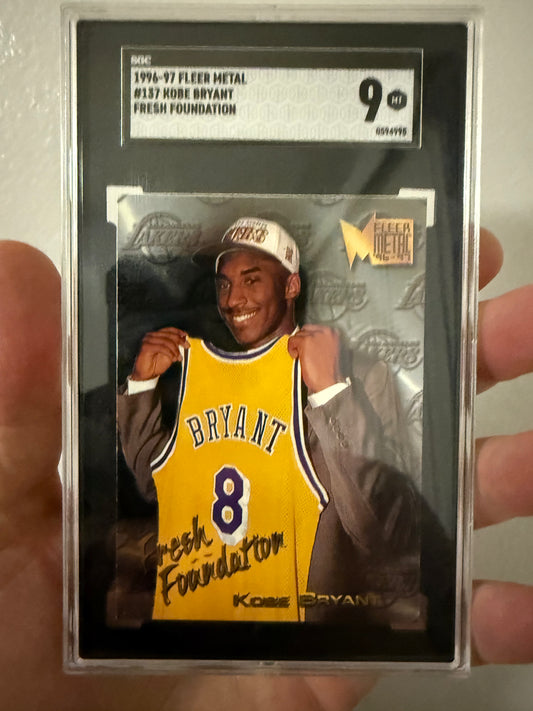 Kobe Bryant 1996-1997 Fleer Metal #137 Fresh Foundation Rookie PSA 9