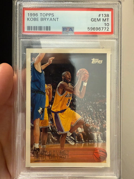 Kobe Bryant 1996 Topps Rookie PSA 10