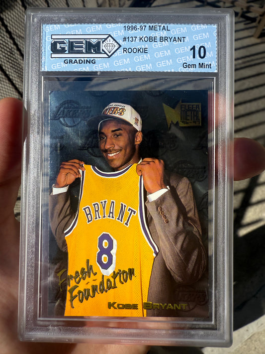 1996-1997 Metal Kobe Bryant Rookie Gem Mint 10